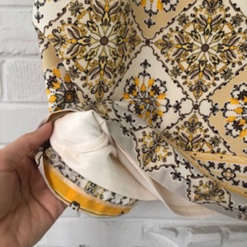 Lulu's Yellow Floral Bandana Sheath Mini Dress S - Picture 6 of 8